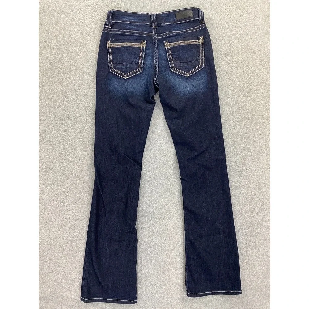 Daytrip Virgo Bootcut Dark Wash Women's Jeans Size 25L (26x33) Stretch Stitching